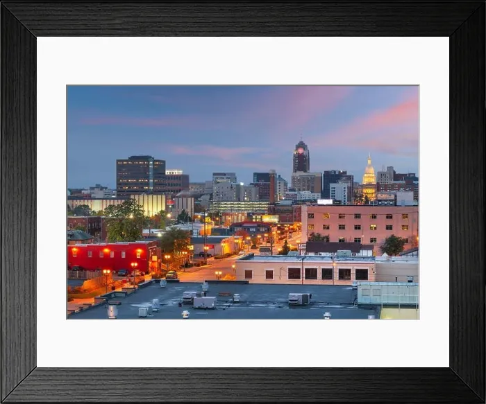 Framed Print : Lansing, Michigan, USA downtown city skyline at twilight Framed Print : Lansing, Michigan, USA downtown city skyline at twilight
