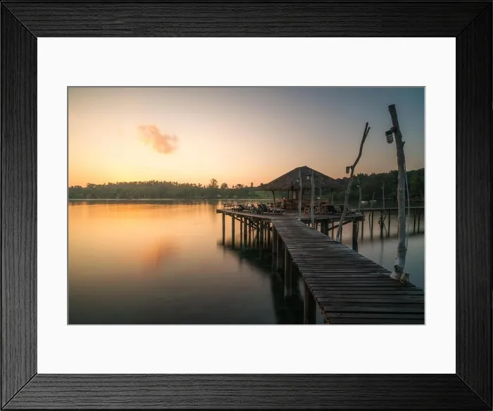 Framed Print : Wooden pier and hut in Phuket, Thailand. Summer, Travel, Vacation and Holiday concept Framed Print : Wooden pier and hut in Phuket, Thailand. Summer, Travel, Vacation and Holiday concept