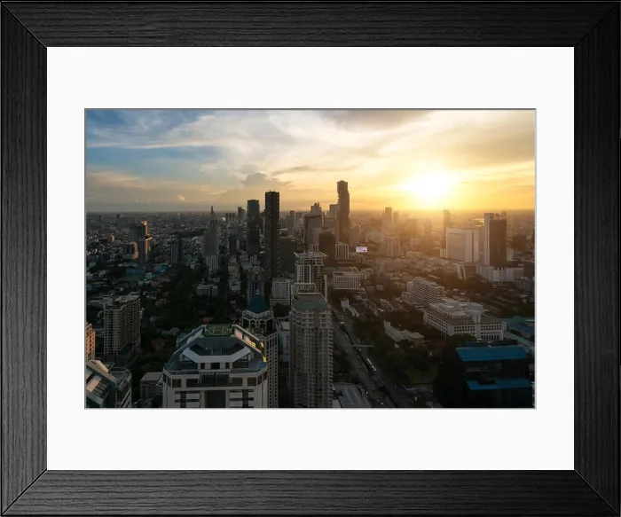 Framed Print : Modern building in Bangkok business district at Bangkok city with skyline before sunset, Thailand Framed Print : Modern building in Bangkok business district at Bangkok city with skyline before sunset, Thailand