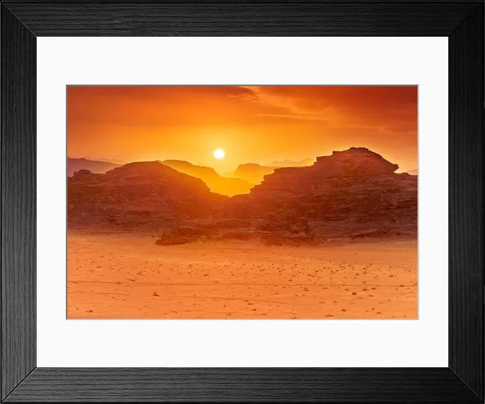 Framed Print : Wadi Rum Desert at sunset, Jordan Framed Print : Wadi Rum Desert at sunset, Jordan