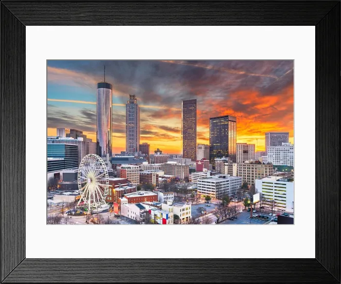 Framed Print : Atlanta, Georgia, USA downtown skyline at dawn Framed Print : Atlanta, Georgia, USA downtown skyline at dawn