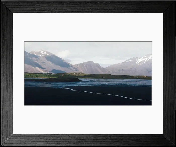 Framed Print : Typical Iceland landscape with road and mountains Framed Print : Typical Iceland landscape with road and mountains