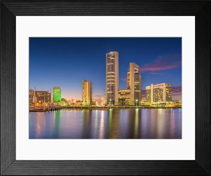 Framed Print : Corpus Christi, Texas, USA downtown skyline at twilight Framed Print : Corpus Christi, Texas, USA downtown skyline at twilight