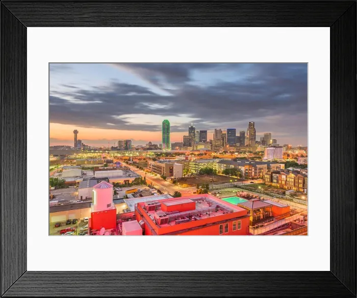 Framed Print : Dallas, Texas, USA downtown city skyline at dusk Framed Print : Dallas, Texas, USA downtown city skyline at dusk