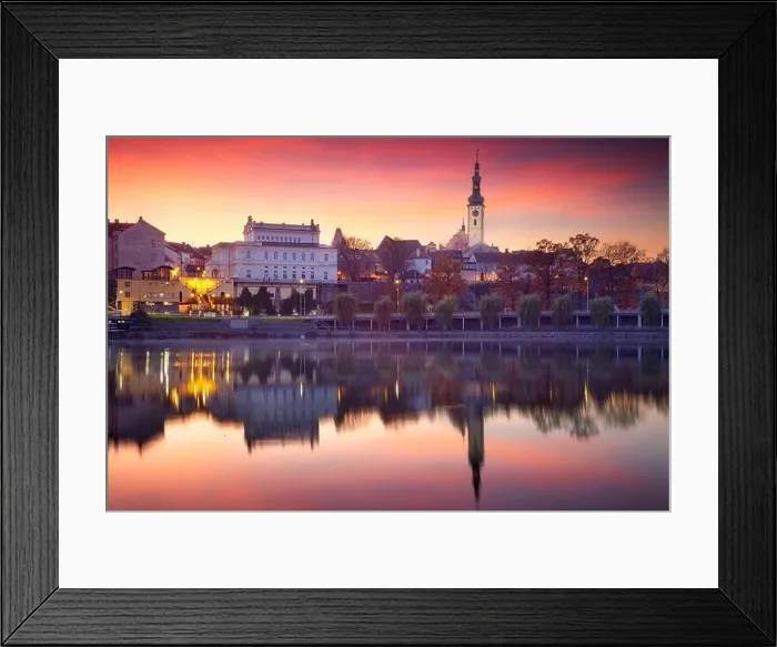 Framed Print : Tabor, Czech Republic. Cityscape image of Tabor, Czech Republic at beautiful autumn sunset