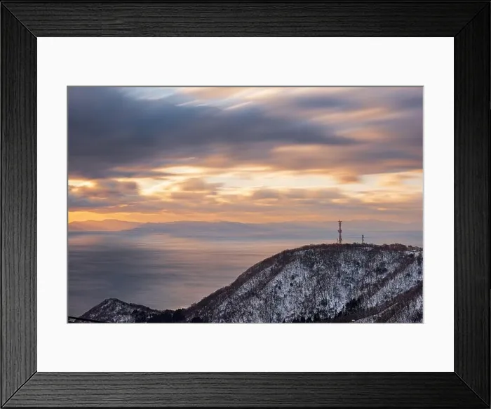 Framed Print : Hakodate, Hokkaido, Japan with a view of Hakodate bay on a winter morning Framed Print : Hakodate, Hokkaido, Japan with a view of Hakodate bay on a winter morning