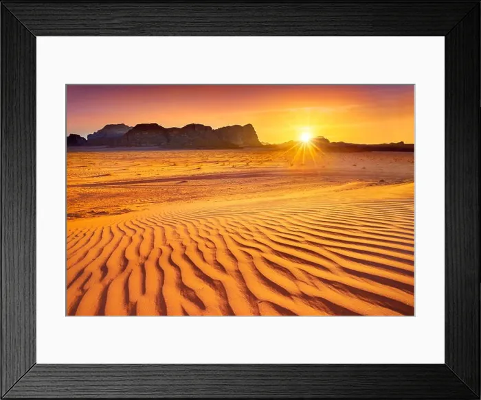 Framed Print : Sunset at Wadi Rum Desert, Jordan Framed Print : Sunset at Wadi Rum Desert, Jordan
