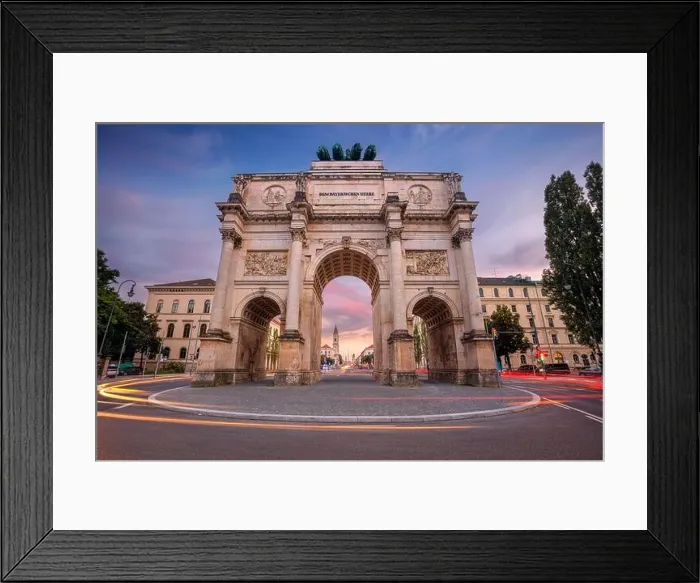 Framed Print : Munich, Germany. Cityscape image of Munich, Bavaria, Germany with the Siegestor at summer sunset Framed Print : Munich, Germany. Cityscape image of Munich, Bavaria, Germany with the Siegestor at summer sunset