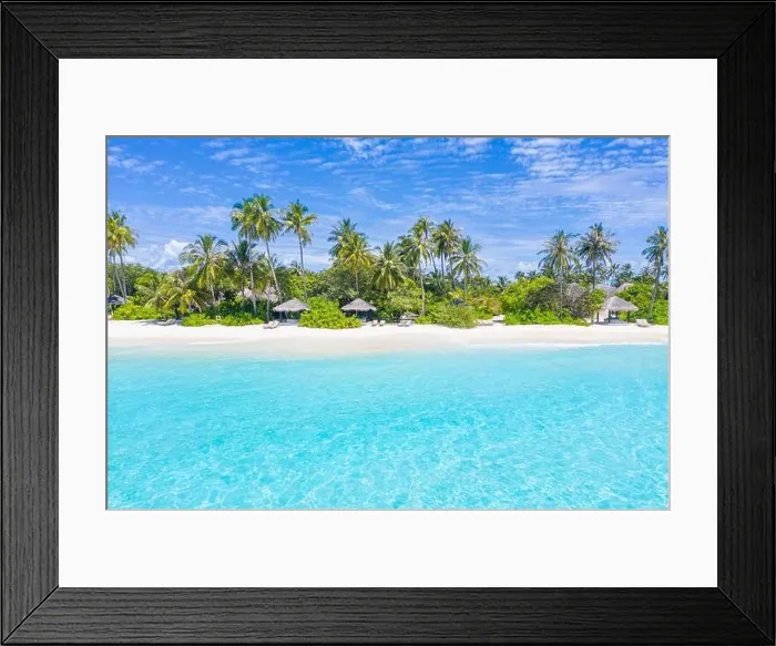 Framed Print : Aerial view of beach in Maldives luxury resort villas, bungalows. Seascape, paradise island landscape, tropical nature pattern. Amazing drone view Framed Print : Aerial view of beach in Maldives luxury resort villas, bungalows. Seascape, paradise island landscape, tropical nature pattern. Amazing drone view