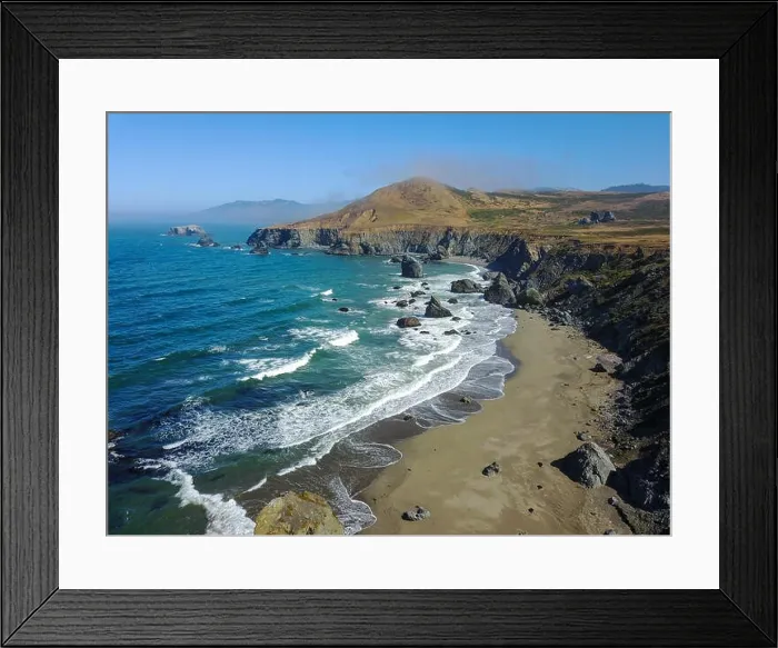 Framed Print : The cold Pacific Ocean washes against the rugged and wild Sonoma coastline in northern California Framed Print : The cold Pacific Ocean washes against the rugged and wild Sonoma coastline in northern California