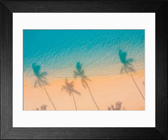 Framed Print : Aerial sunset beach, beautiful coastline. Palm trees and amazing sea lagoon. Turquoise water, white sand with palm tree shadow, tropical paradise Framed Print : Aerial sunset beach, beautiful coastline. Palm trees and amazing sea lagoon. Turquoise water, white sand with palm tree shadow, tropical paradise