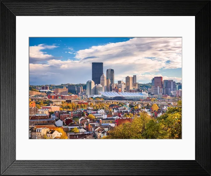 Framed Print : Pittsburgh, Pennsylvania, USA skyline from the hills Framed Print : Pittsburgh, Pennsylvania, USA skyline from the hills