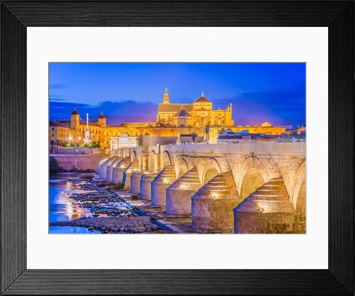 Framed Print : Cordoba, Spain at the Mosque-Cathedral and Roman Bridge Framed Print : Cordoba, Spain at the Mosque-Cathedral and Roman Bridge