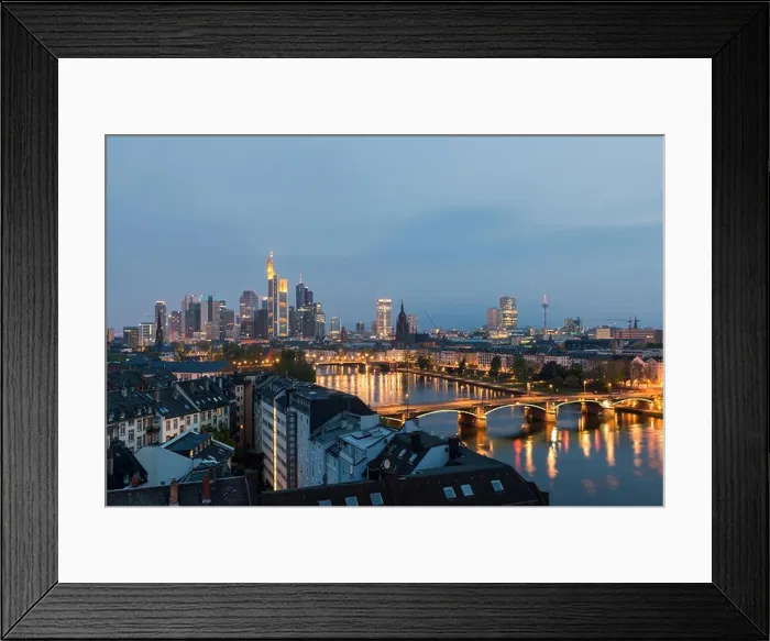 Framed Print : City of Frankfurt am Main skyline at night, Frankfurt, Germany Framed Print : City of Frankfurt am Main skyline at night, Frankfurt, Germany