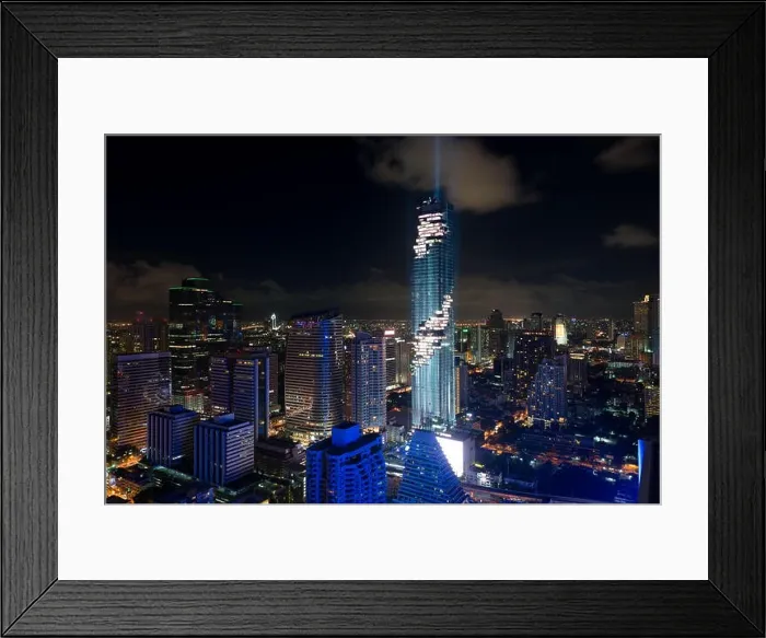 Framed Print : Bangkok cityscape at dusk. Landscape of Bangkok business building around downtown. Modern high building in business district area at night in Thailand Framed Print : Bangkok cityscape at dusk. Landscape of Bangkok business building around downtown. Modern high building in business district area at night in Thailand