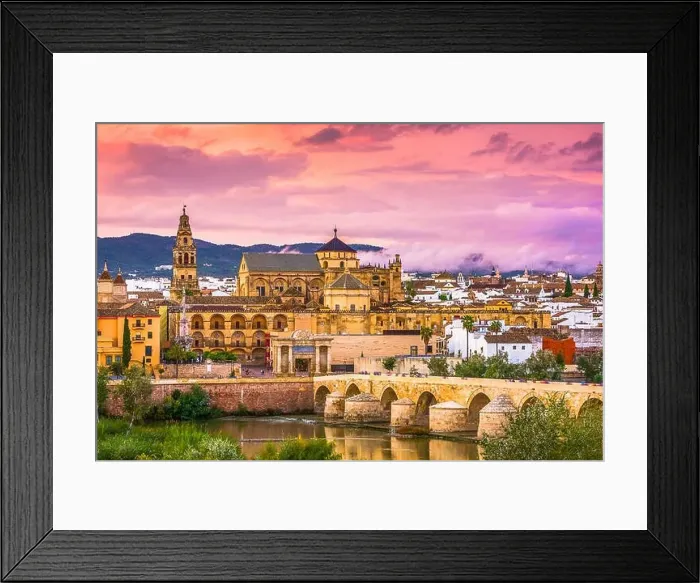 Framed Print : Cordoba, Spain at the Mosque-Cathedral and Roman Bridge Framed Print : Cordoba, Spain at the Mosque-Cathedral and Roman Bridge