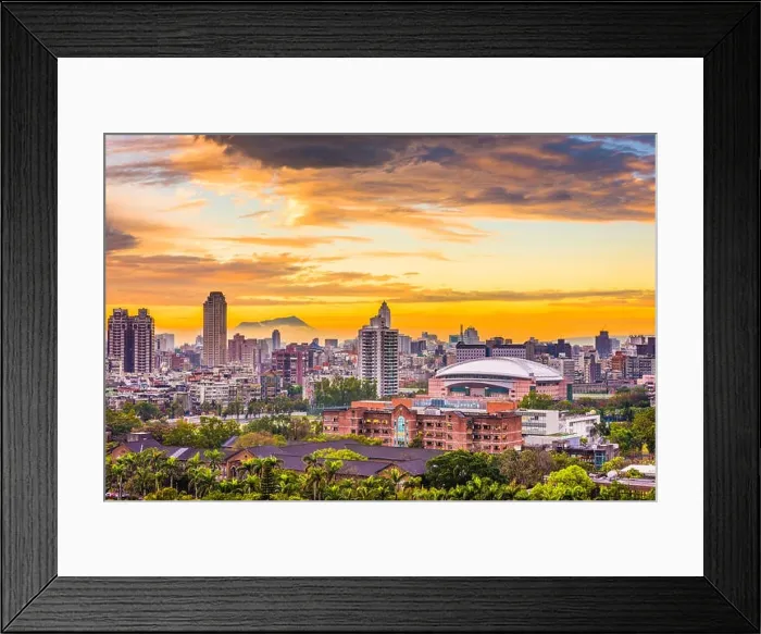 Framed Print : Taipei City, Taiwan urban cityscape after sunset Framed Print : Taipei City, Taiwan urban cityscape after sunset