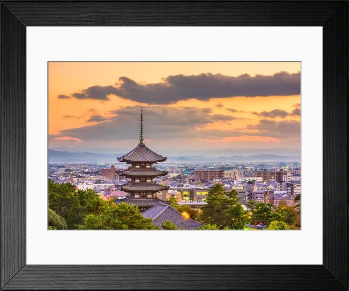 Framed Print : Nara, Japan pagoda and cityscape at dusk Framed Print : Nara, Japan pagoda and cityscape at dusk