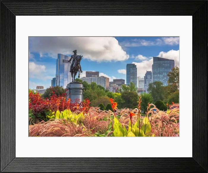 Framed Print : George Washington Monument at Public Garden in Boston, Massachusetts Framed Print : George Washington Monument at Public Garden in Boston, Massachusetts