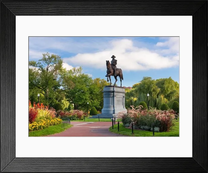 Framed Print : George Washington Monument at Public Garden in Boston, Massachusetts Framed Print : George Washington Monument at Public Garden in Boston, Massachusetts