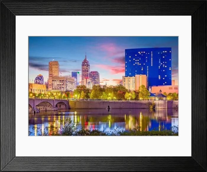 Framed Print : Indianapolis, Indiana, USA skyline on the White River Framed Print : Indianapolis, Indiana, USA skyline on the White River