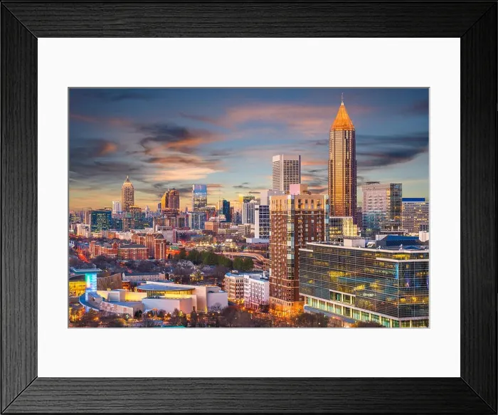 Framed Print : Atlanta, Georgia, USA downtown skyline Framed Print : Atlanta, Georgia, USA downtown skyline