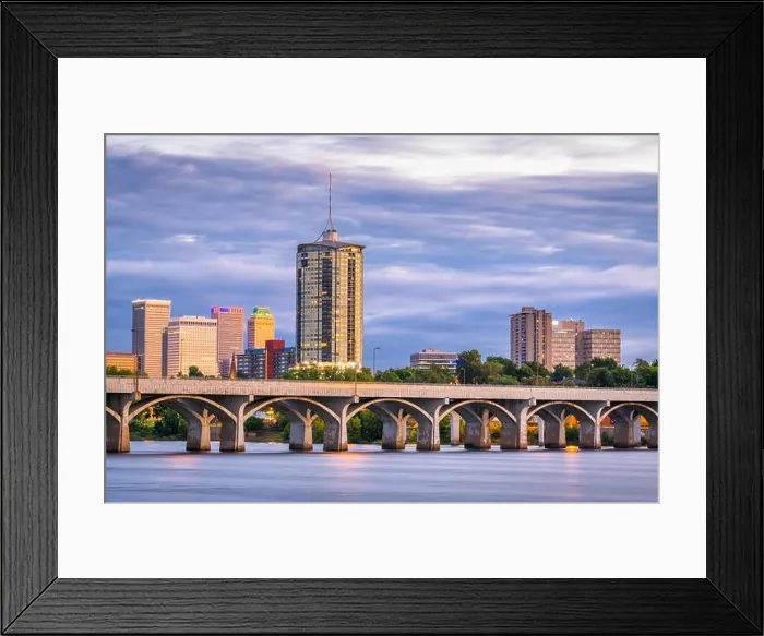 Framed Print : Tulsa, Oklahoma, USA downtown skyline on the Arkansas River at dusk Framed Print : Tulsa, Oklahoma, USA downtown skyline on the Arkansas River at dusk