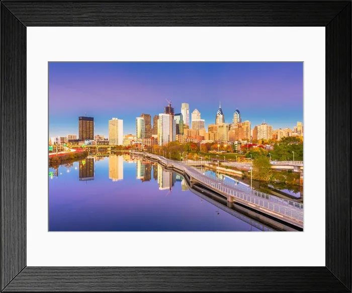 Framed Print : Philadelphia, Pennsylvania, USA downtown city skyline Framed Print : Philadelphia, Pennsylvania, USA downtown city skyline