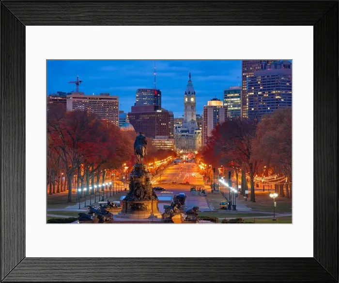 Framed Print : Philadelphia, Pennsylvania, USA in autumn overlooking Benjamin Franklin Parkway Framed Print : Philadelphia, Pennsylvania, USA in autumn overlooking Benjamin Franklin Parkway