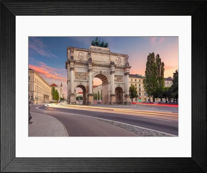 Framed Print : Munich, Germany. Cityscape image of Munich, Bavaria, Germany with the Siegestor at summer sunset Framed Print : Munich, Germany. Cityscape image of Munich, Bavaria, Germany with the Siegestor at summer sunset