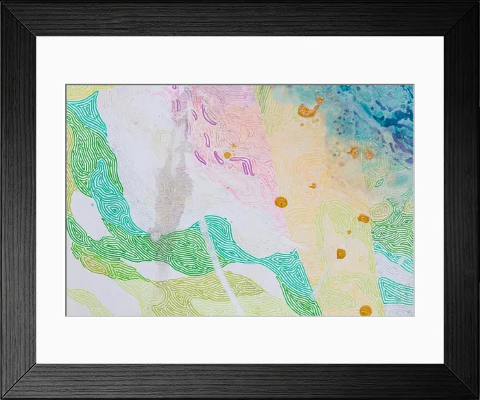 Framed Print : Abstract painting- psychedelic pictures. Formation of image by s Framed Print : Abstract painting- psychedelic pictures. Formation of image by s