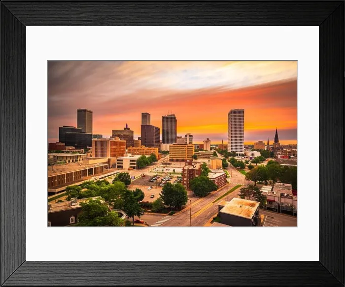Framed Print : Tulsa, Oklahoma, USA downtown skyline at twilight Framed Print : Tulsa, Oklahoma, USA downtown skyline at twilight