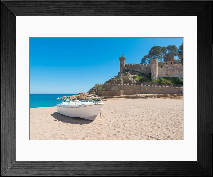 Framed Print : Beach at Tossa de Mar and fortress in a beautiful summer day, Costa Brava, Catalonia, Spain Framed Print : Beach at Tossa de Mar and fortress in a beautiful summer day, Costa Brava, Catalonia, Spain