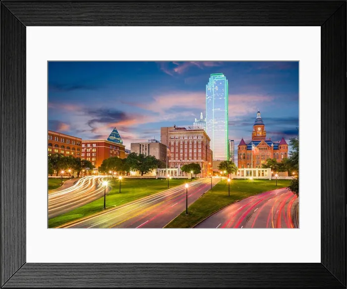 Framed Print : Dallas, Texas, USA skyline over Dealey Plaza Framed Print : Dallas, Texas, USA skyline over Dealey Plaza