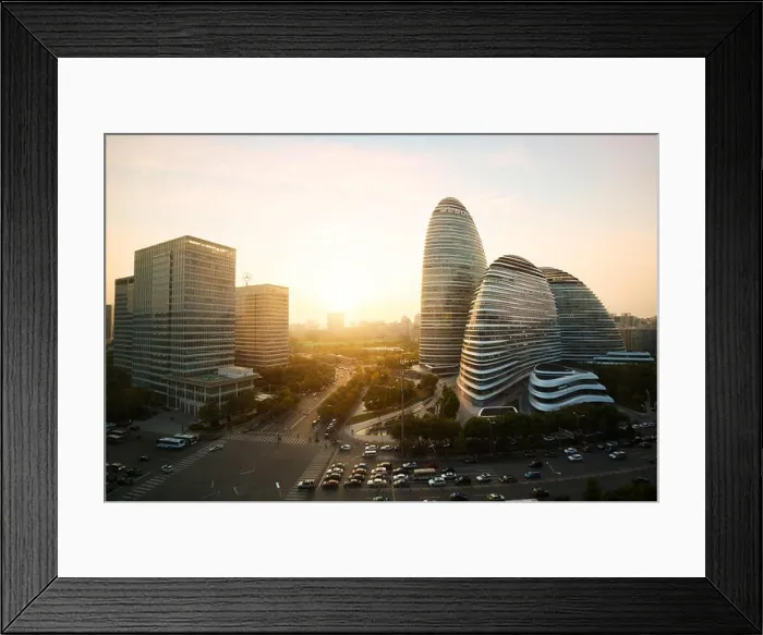 Framed Print : Beijing, China - October 23, 2017 : Beijing cityscape and famous landmark building in WangJing Soho area during sunset in Beijing, China Framed Print : Beijing, China - October 23, 2017 : Beijing cityscape and famous landmark building in WangJing Soho area during sunset in Beijing, China