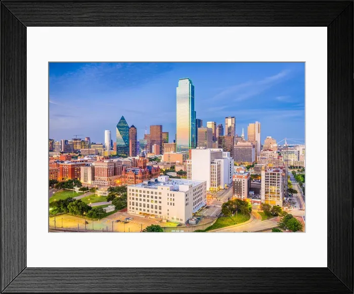 Framed Print : Dallas, Texas, USA skyline over Dealey Plaza Framed Print : Dallas, Texas, USA skyline over Dealey Plaza