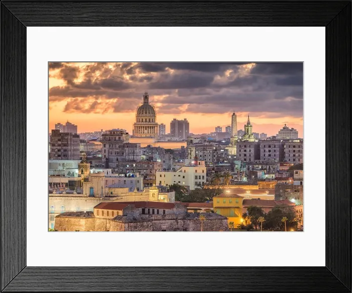 Framed Print : Havana, Cuba downtown skyline Framed Print : Havana, Cuba downtown skyline