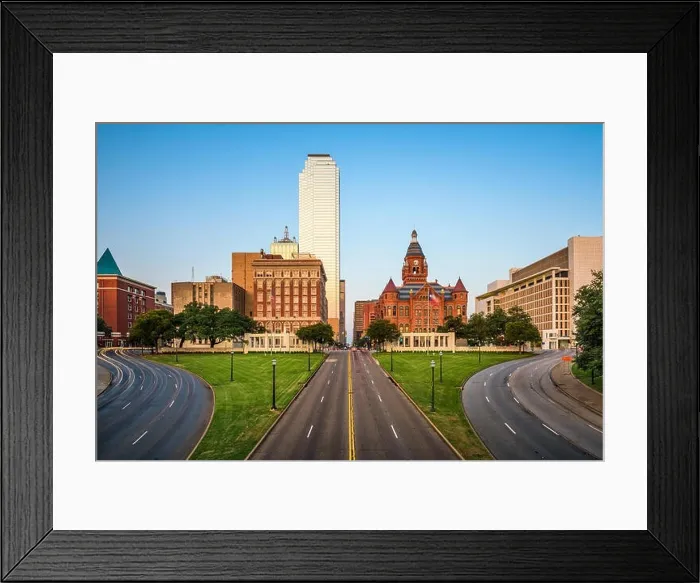Framed Print : Dallas, Texas, USA skyline over Dealey Plaza Framed Print : Dallas, Texas, USA skyline over Dealey Plaza