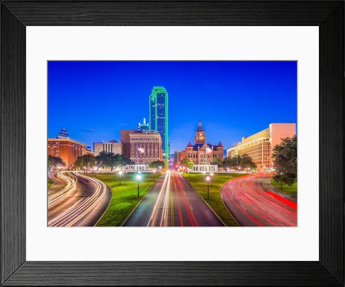 Framed Print : Dallas, Texas, USA skyline over Dealey Plaza Framed Print : Dallas, Texas, USA skyline over Dealey Plaza