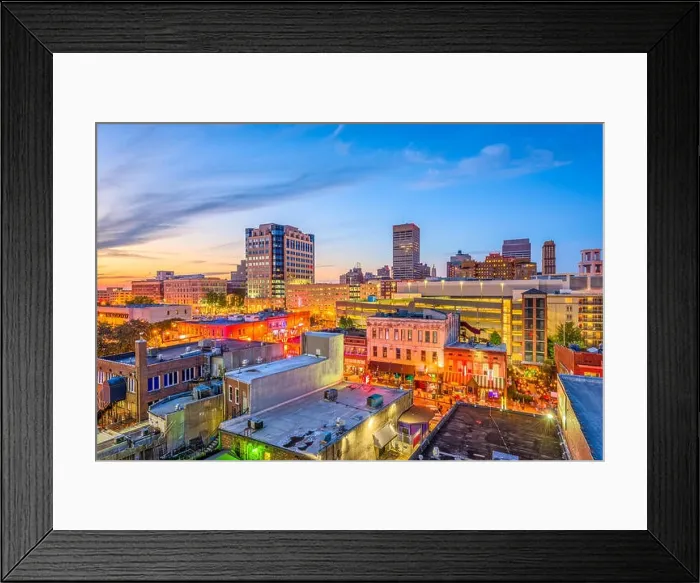 Framed Print : Memphis, Tennesse, USA downtown cityscape at dusk over Beale Street Framed Print : Memphis, Tennesse, USA downtown cityscape at dusk over Beale Street