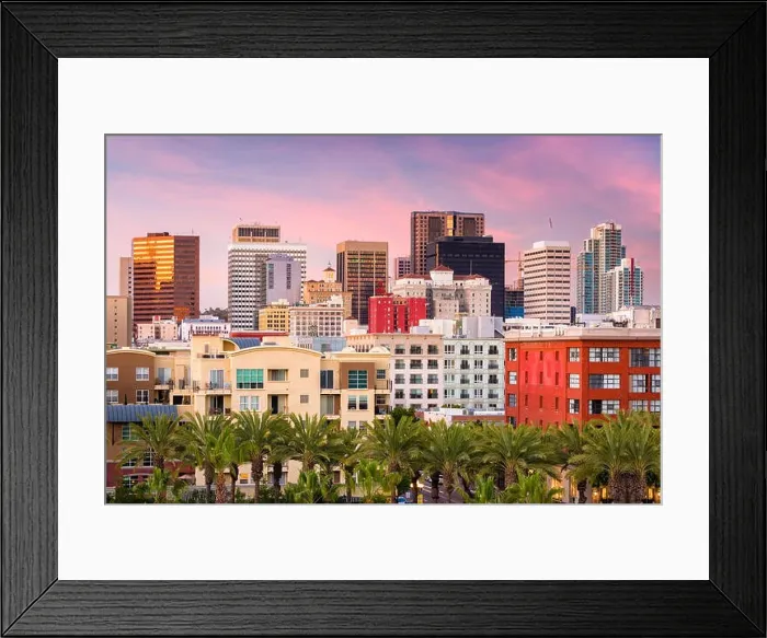 Framed Print : San Diego, California, USA downtown cityscape at night Framed Print : San Diego, California, USA downtown cityscape at night