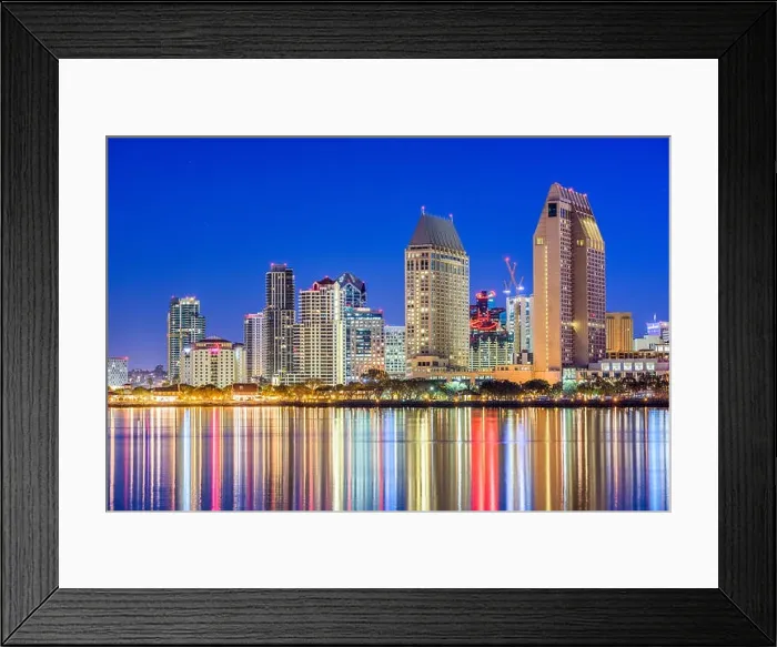 Framed Print : San Diego, California, USA downtown cityscape at night Framed Print : San Diego, California, USA downtown cityscape at night