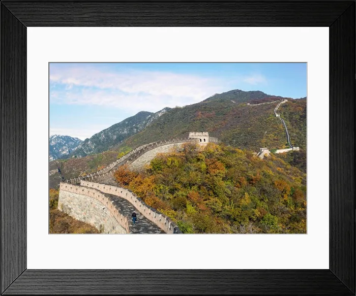 Framed Print : China The great wall distant view compressed towers and wall segments autumn season in mountains near Beijing ancient chinese fortification military l Framed Print : China The great wall distant view compressed towers and wall segments autumn season in mountains near Beijing ancient chinese fortification military l