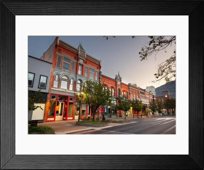 Framed Print : Provo, Utah, USA downtown on Center Street at dusk Framed Print : Provo, Utah, USA downtown on Center Street at dusk