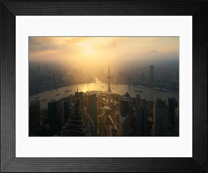 Framed Print : Shanghai skyline city scape, Shanghai luajiazui finance and business district trade zone skyline, Shanghai China