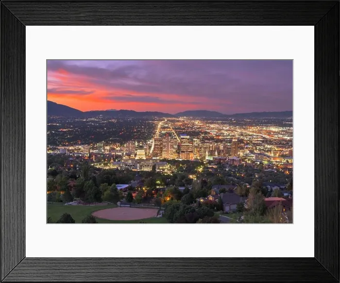 Framed Print : Salt Lake City, Utah, USA downtown city skyline at dusk Framed Print : Salt Lake City, Utah, USA downtown city skyline at dusk