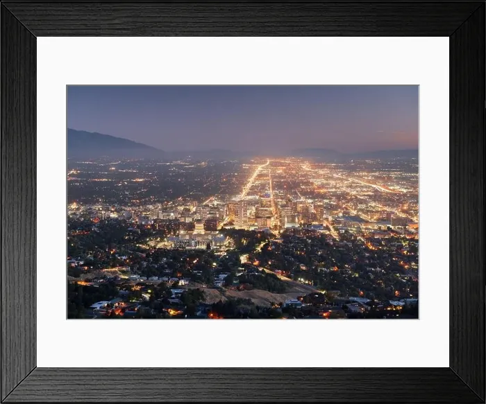 Framed Print : Salt Lake City, Utah, USA downtown city skyline at dusk Framed Print : Salt Lake City, Utah, USA downtown city skyline at dusk