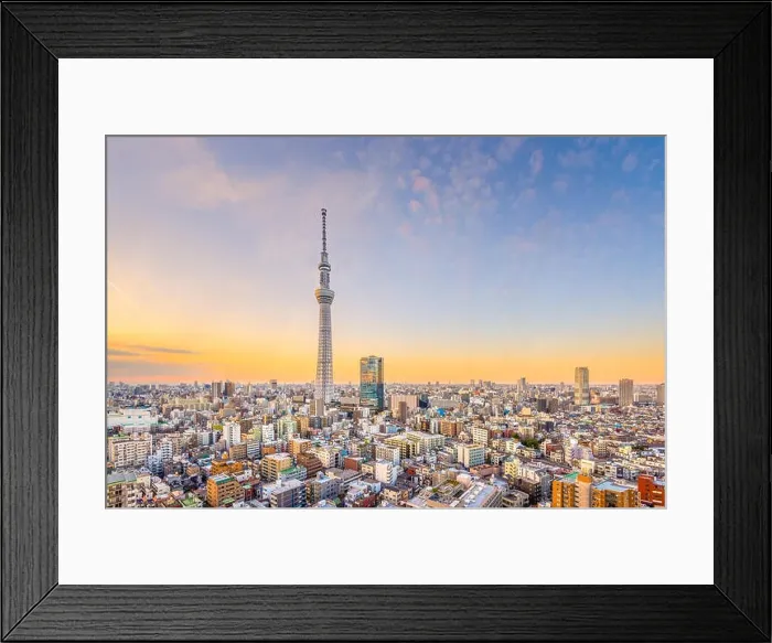 Framed Print : Tokyo, Japan cityscape and tower at dusk Framed Print : Tokyo, Japan cityscape and tower at dusk