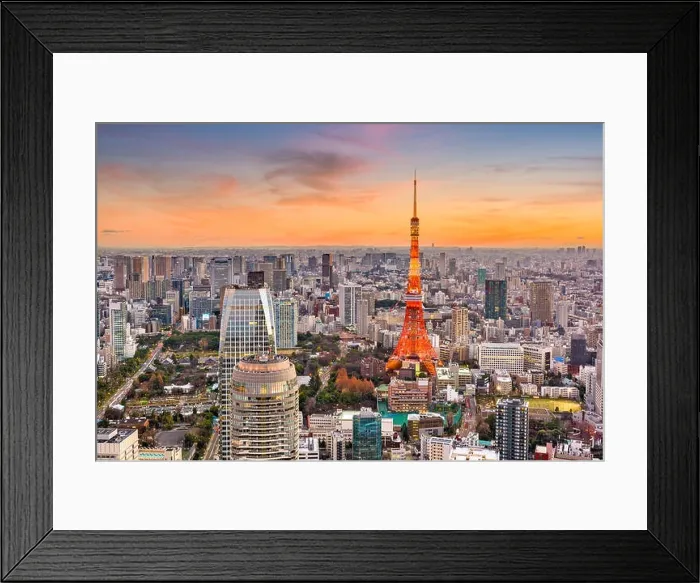 Framed Print : Tokyo, Japan cityscape and tower at dusk Framed Print : Tokyo, Japan cityscape and tower at dusk