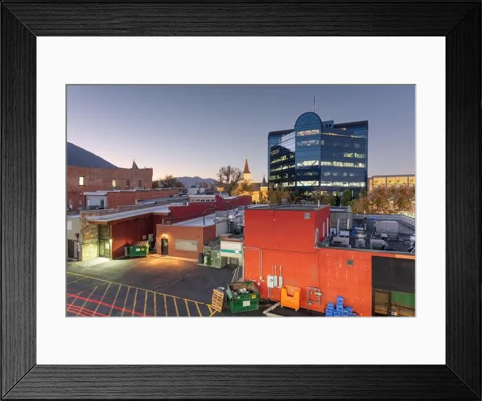 Framed Print : Provo, Utah, USA downtown cityscape at dusk Framed Print : Provo, Utah, USA downtown cityscape at dusk